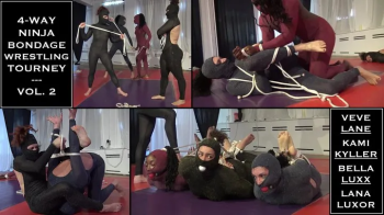 4-Way Ninja Bondage Wrestling, Vol 2, Oct 2024 with VeVe, Kami, Lana Luxor, Bella Luxx.webp
