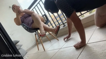 Goddess Lohan - Worship My Feet and Lick My Dirty Slippers While I Enjoy the View and Smoke My Cigarette - PT1.webp