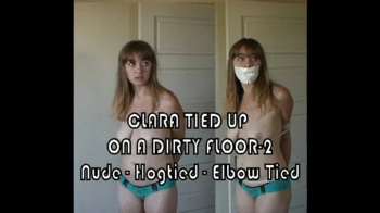 Clara Tied Up On A Dirty Floor 2, Nude, Hogtied, Elbow Tied.webp