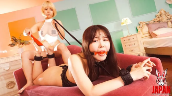 Collared and Cuffed Machi Suffers Exquisite Foot Spanking From Rin - BDSM (4K video).webp