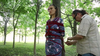 Sofi in kimono in the forest.webp