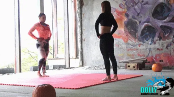 Halloween wrestling match between 2 muscular ladies.webp