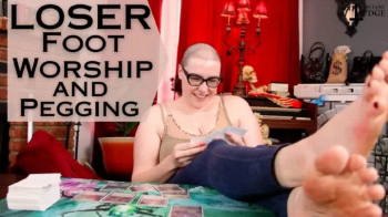 Loser Foot Worship and Pegging - SD - featuring Jane Judge in this POV femdom scene with a Magic game leading to strip m.webp