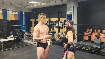 Masked Woman dominates young Jack.webp