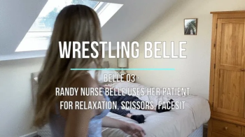 Belle 03 - Randy Nurse Belle Uses Her Patient for Relaxation, Scissors, Facesit.webp