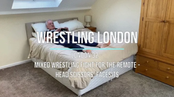 London 32 - Mixed Wrestling Fight for the Remote - Head Scissors, Facesits.webp