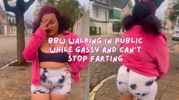 BBW Walking in public while gassy and can't stop farting.webp