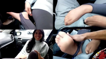Naughty rubs and teases at car before lunch with my damsel - MOV.webp