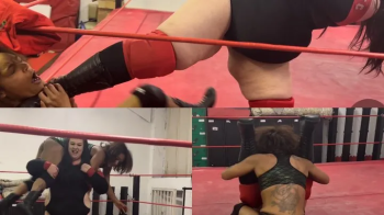 Strong style female wrestling (strikes, submissions, slams & leg drops).webp