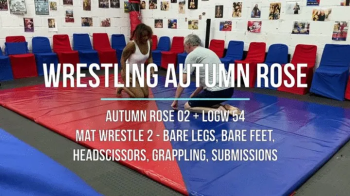 Autumn Rose 02 - Mat Wrestle 2 - Bare Legs, Bare Feet, Headscissors, Grappling, Submissions.webp