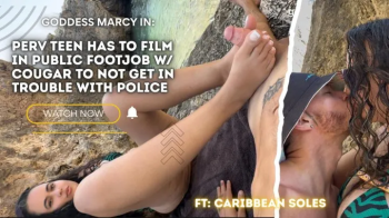 Pervert Teen Has to Film Public FootJob on the Beach With Cougar To Not Get in Trouble With Police - Feat Goddess Marcy.webp