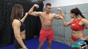 Double trouble _ 2 strong girls against a strong man (Dolly and Kim).webp