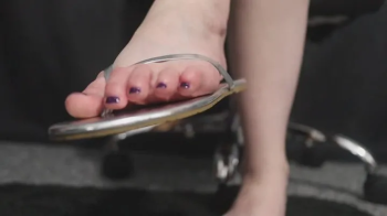 Silver Flip-Flop Foot Fetish Tease and Worship - Pt1.webp