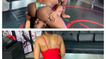 Chazzie vs Sugar Diamond in a Facesitting Wrestling Match.webp
