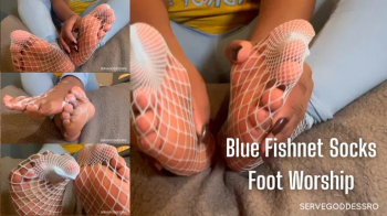 Blue Fishnet Socks Foot Worship - Royal Ro sensual domination hd mp4 1080p.webp