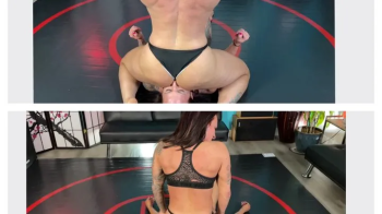 Goddess Rapture vs Tapered Physique in a FaceSitting Submission Wrestling Match.webp