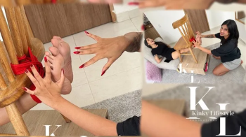 Tickles Time Mara's Feet Close Up Bound to Chair by Simona's Long Red Nails.webp