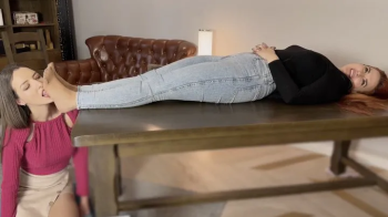 Weronika Lies On Her Back In Jeans And Stella Tickle And Lick Her Feet In Tan Pantyhose - Full - HD 1920x1080.webp