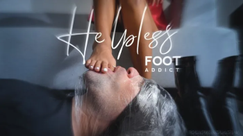 Post-Party Foot Domination- Trapped Slave Under Mistress Enola's Fishnets - Mistress Enola.webp
