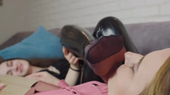 Lisa And Weronika - Smelly Pantyhose In Reading Room - Part 02.webp