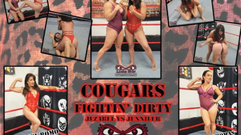 1358-Cougars Fightin’ Dirty - Lingerie Wrestling.webp