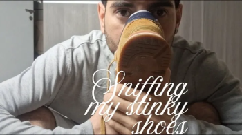Sniffing my stinky shoes.webp