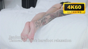 Tattoed baddie's barefoot relaxation.webp