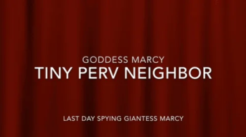 Giantess Marcy catchs pervert neighbor spying.webp