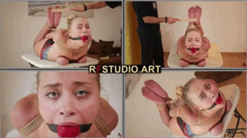 Sunmari - Tight Rope Hogtie with Tied Tits and Massive Ballgag (FULL HD MP4).webp