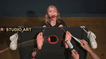 Imposter Santa tricks elf into bondage - rope tied, ball gag, blowjob, fucked.webp