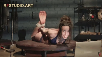 Home Girl - Lovely Simple Hogtie on the Turntable with Oiled Soles (FULL HD MP4).webp