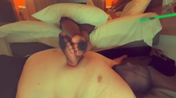 TEAL REVEL - Fishnet Foot Ignore- Curvy Domme Flexes on Chest While You Wither in Silence.webp