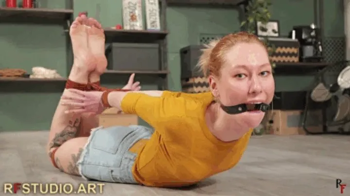 Frida - Barefoot Hogtie on the Floor with Ring Gag (UHD 4K MP4).webp