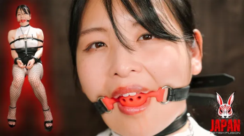 Bound and Drooling- Tsugumi Matsuzaka Dripping Saliva from Her Gagged Mouth.webp