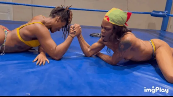 Part 1 FIRST TIME EVER Britny Mercury (Topless) vs Chazzie in a VERY HIGHLY Competitive arm wrestling match.webp