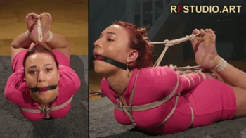 Veronica's First Submissive Experience - Ballgag, Bastinado and Tight Rope Hogtie (UHD 4K MP4).webp