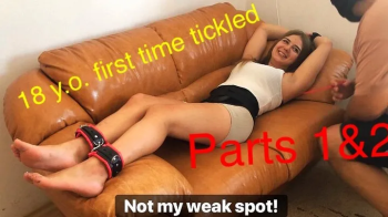 18 year old first time tickled! Parts 1 and 2.webp