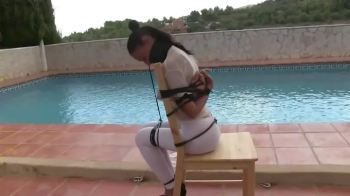 Mina Moreno - Super sexy spanish Girl Chair Tied by the Pool - Full Clip mp4 HD.webp