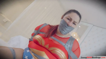 Lacey - Frogtied and Tape Gagged as Wonder Woman by Stepbrother FULL Video 4K ( BBW Bondage , Frogtie , Cleave Gag , Duc.webp
