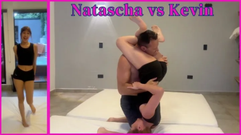 19 Year old Tennis Player vs 40 Year old Man - Natascha vs Kevin - Competitive Scissor Escape Wrestling.webp