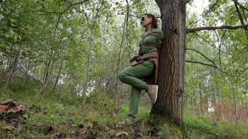 Bondage Dreams - Sofi walking through the woods with his hands tied_Part 1.webp