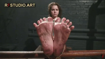 Rf Studio Production - Leya - Bastinado, Roasting Soles with Fire, and Large Ballgag (HD 720p MP4).webp