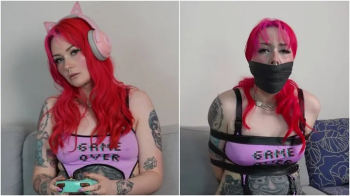 Latina Bondage - Mimi- Gamer Girl in Strict Belt Bondage and Heavy Gagging by the Home Invader! (4K).webp