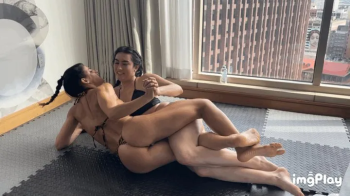 Part 2 FIRST TIME EVER Bianca Blance vs Kylie Kennedy in a Sensual Oil Wrestling Match.webp