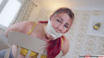 Lacey is captured and terrified, left tied to a chair Part 2 Video MP4 HD ( Chairtie , Tape Gagged , Microfoam Wrap Gag.webp