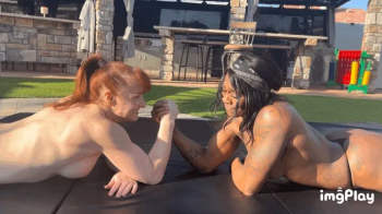 Part 1 FIRST TIME EVER Tyler Dare Vs Sugar Diamond in an Competitive Topless Wrestling Match.webp