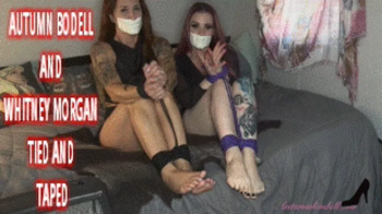 Autumn Bodell and Whitney Morgan Tied and Taped - Two Girl Bondage Damsels With Microfoam Tapegags And Barefoot Bondage.webp