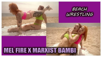 Mel Fire X Marxist Bambi- Beach wrestling.webp