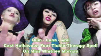 Quin - Ami - Luna Cast Halloween Foot Tickle Therapy Magic Spell On Whitney - wmv.webp
