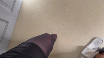 Goddess Anna Sheer Nylon soles walking along hard surface, tease and taunt you.webp